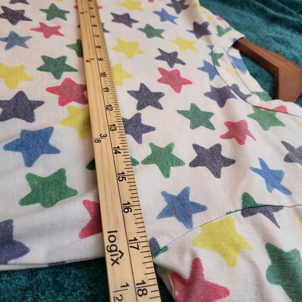 Chaser Colorful Star Print Crop Top Rainbow, Kidcore Whimsical Grunge Sz Med - Picture 5 of 7